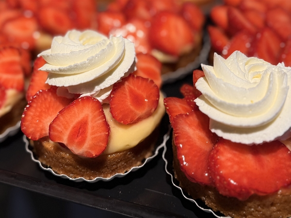 Aardbeien slofje slagroom
