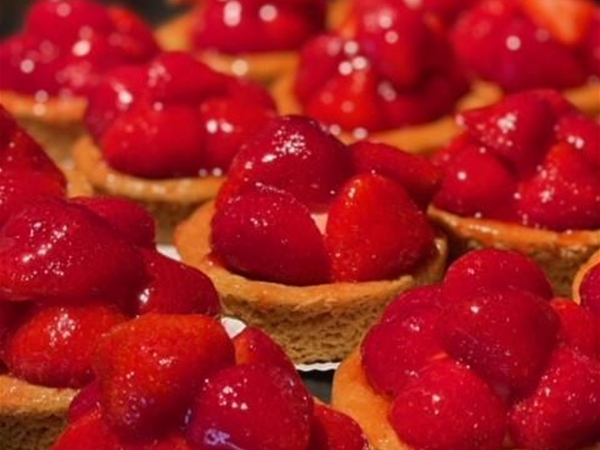 Aardbeien slofje slagroom